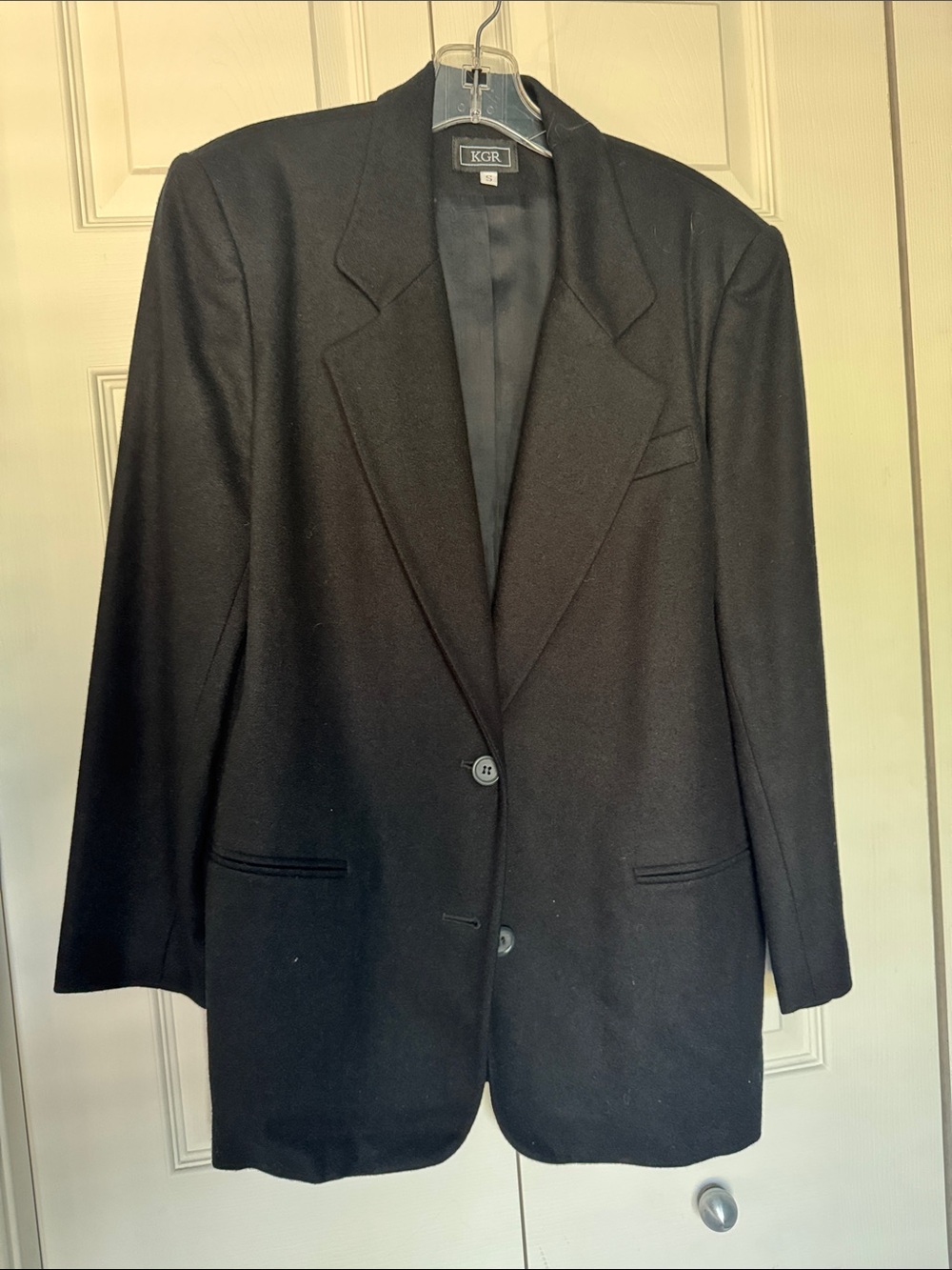 Men's Black Single-Breasted 100% Wool Blazer